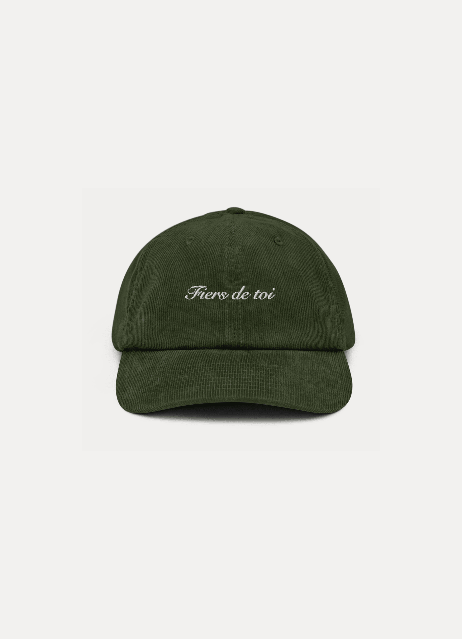 Corduroy Slogan Cap – by Fiers de Toi
